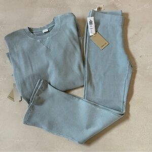 NWT ARITZIA Wilfred Free Waffle lounge pants and top- Dream Blue